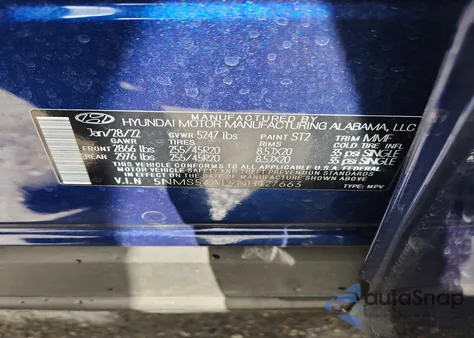 2022 Hyundai Santa Fe Calligraphy from USA, damaged, VIN 5NMS54AL9NH427663